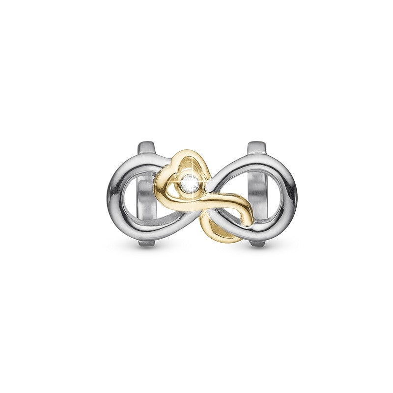 Mother and Child Love charm i bicolor sølv med topas til læderarmbånd fra Christina Jewelry & Watches